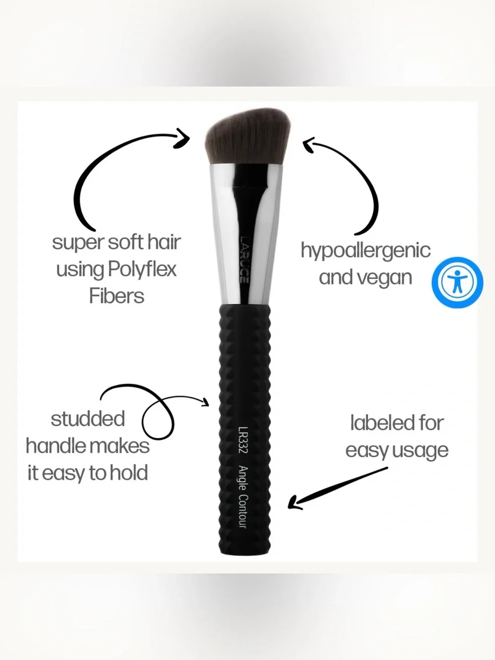 Laruce Angled Contour Brush LR332 in grey - Precision Makeup Brush